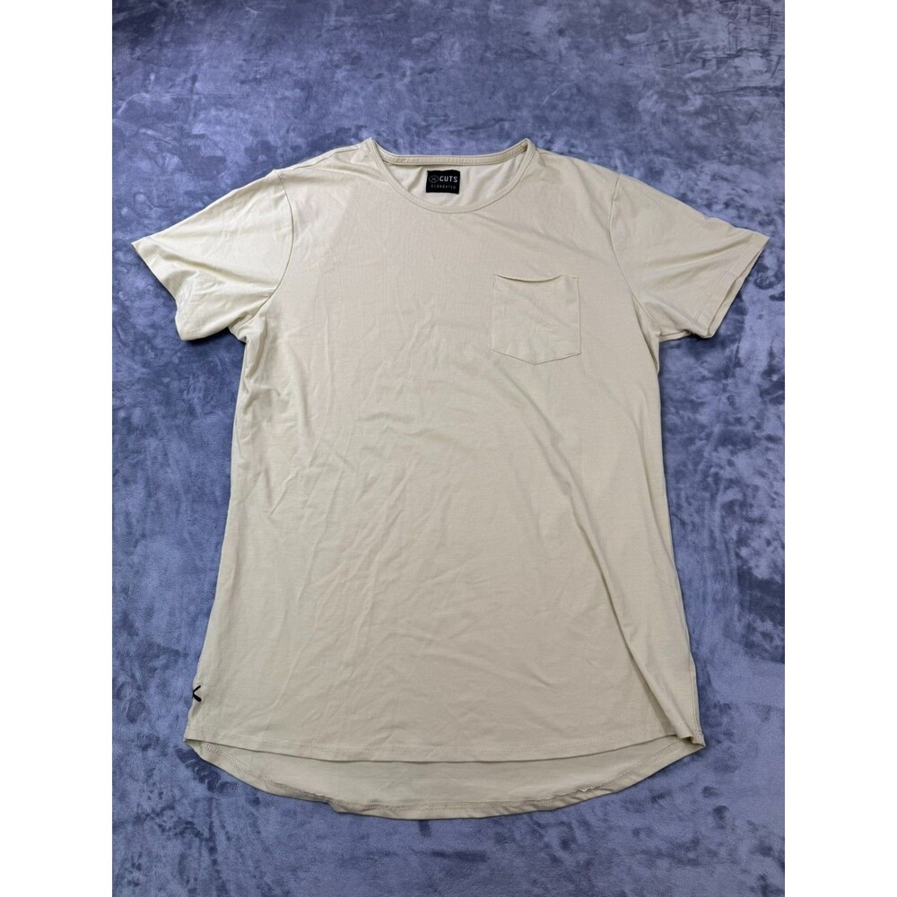 Cuts Clothing Crew Curve-Hem W/Pocket Shirt SS Men's XL Beige Pyca Pro